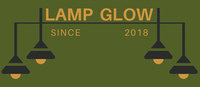 Logo for Lamp Glow with hanging lamps and 'Since 2018' text on a green background